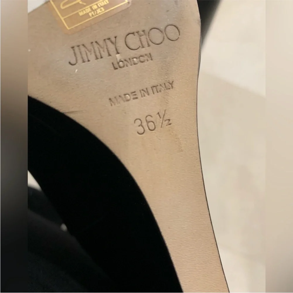 JIMMY CHOO Blake 85 logo-appliquéd leather wedge knee boots Size 36.5 - Picture 9 of 9